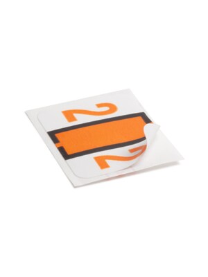 Smead BCCRN Color Coded Numeric Labels, 2, Light Orange, 500/Roll (67372)