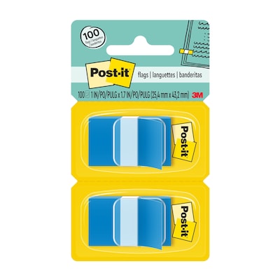 Post-it Flags, 1 x 1.7, Blue, 100 Flags (680-BE2)