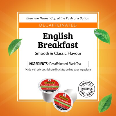 Twinings English Breakfast Decaf Black Tea, Keurig® K-Cup® Pods, 24/Box (TNA85784)