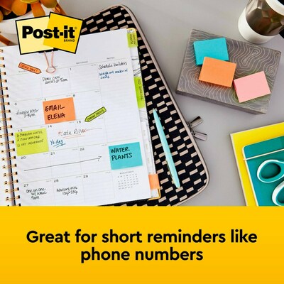 Post-it Notes, 1 3/8x 1 7/8, Poptimistic Collection, 100 Sheets/Pad, 12 Pads/Pack (653AN)