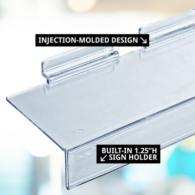 Azar Displays Acrylic Shoe Shelf with Sign Slot for Slatwall, 10"W x 1.25"H x 4"D, Clear, 10-Pack (556001-CLR-10PK)