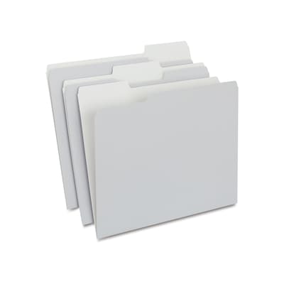 Quill Brand® File Folders, Assorted Tabs, 1/3-Cut, Letter Size, Gray, 100/Box (740913GY)