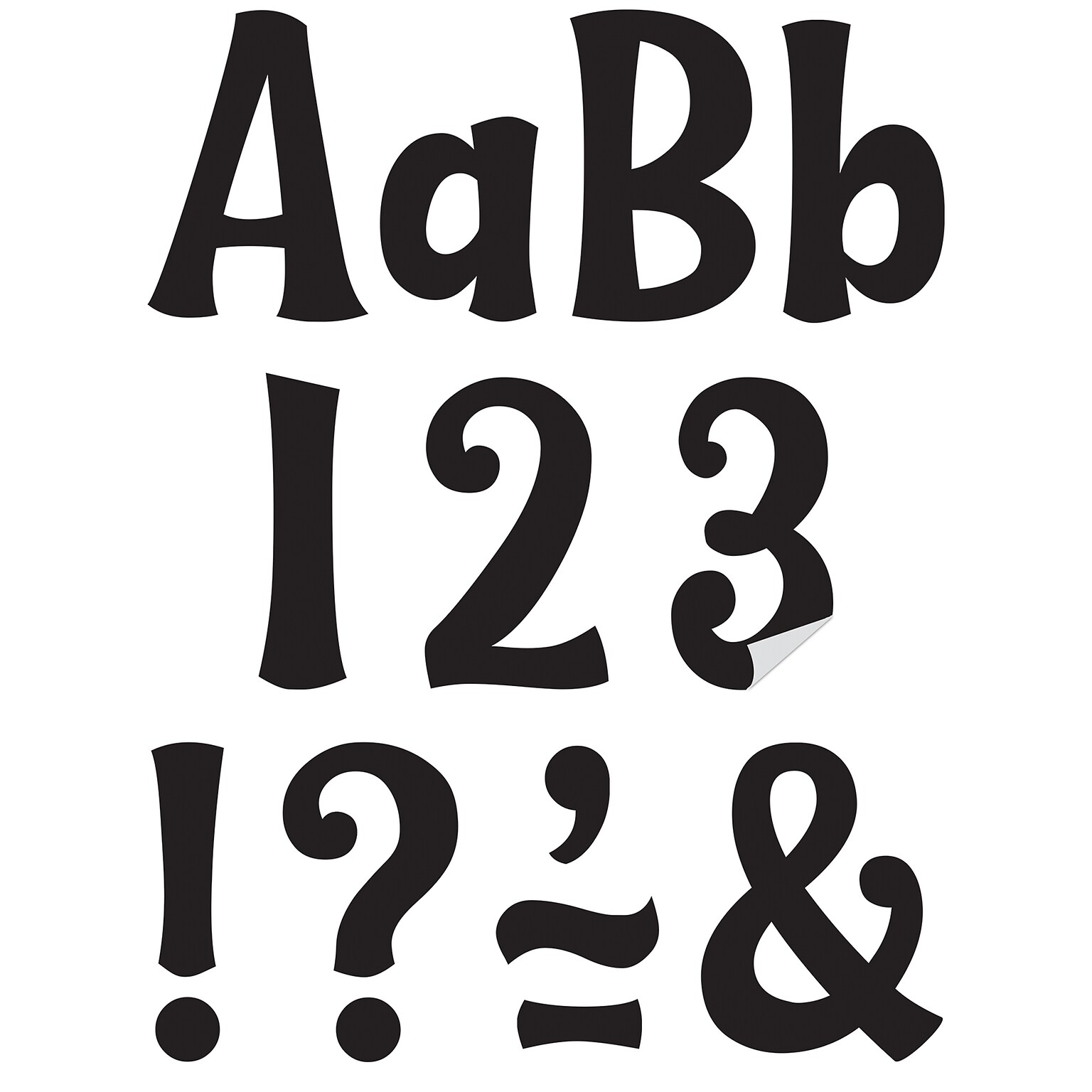 Teacher Created Resources Wild Whimsy 4 Self-Adhesive Letters and Numbers, Black, 222/Pack (TCR9643)