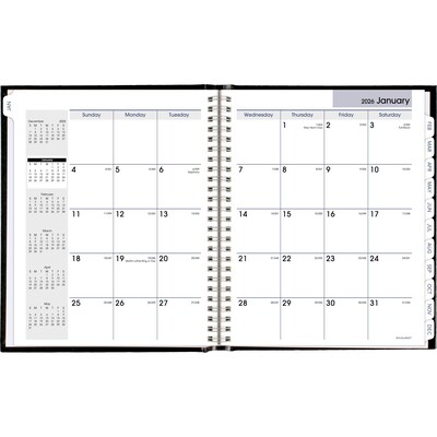 2026 AT-A-GLANCE DayMinder 7 x 8.5 Monthly Planner, Faux Leather Cover, Black (G400H-00-26)