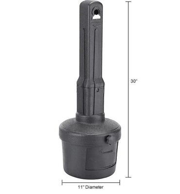 Global Industrial Outdoor Ashtray, 1-1/2 Gallon, Black (261391BK)