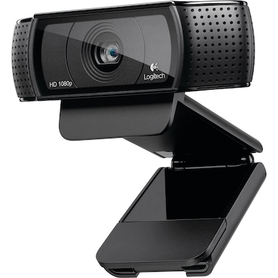 Logitech C920 HD Pro 1080p Webcam, Tripod Mount, Black (960-000764)