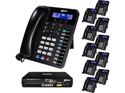 XBLUE X16 Plus 6-Line Corded Conference Telephone System Bundle, Black (X16plus-XD10-4x11)