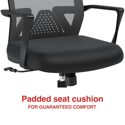 Staples Cartwright Ergonomic Fabric Swivel Task Chair, Black (ST62400)