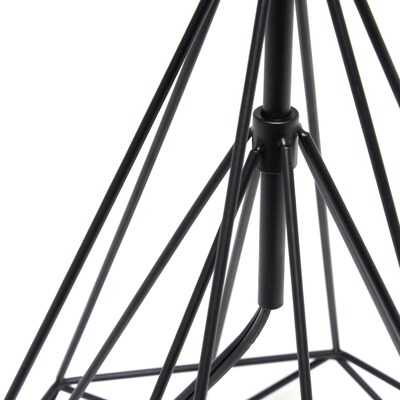Lalia Home Geometric Wired Table Lamp, Fabric Shade, Black Matte (LHT-5024-BK)