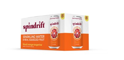 Spindrift Blood Orange Tangerine Flavored Sparkling Seltzer Water, 12 oz., 24 Cans/Carton (SDR14220)