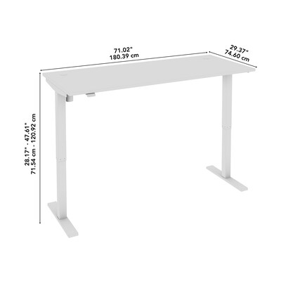 Bush Business Furniture Move 40 Series 72"W Electric Adjustable Standing Desk, Modern Hickory (M4S7230MHWK)
