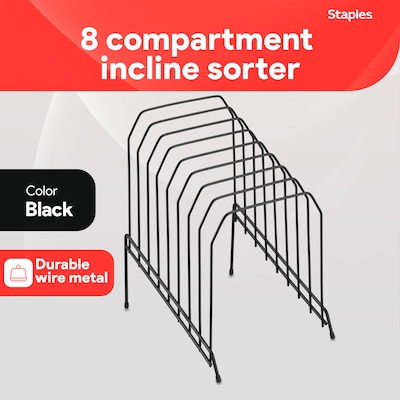 Staples Metal Incline Sorter, Black (10855)