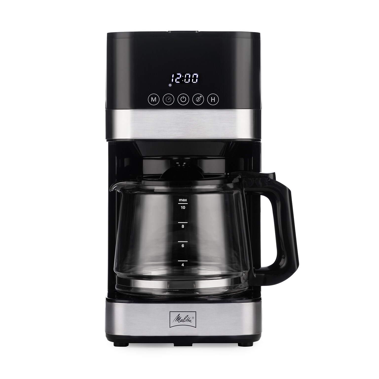 Melitta Aroma Tocco 10-Cup Automatic Drip Coffee Maker, Black/Stainless Steel (MCM009PULBK0)