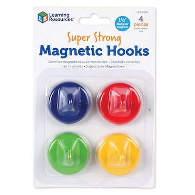 Learning Resources Super Strong Magnetic Hooks 1.5 in Diameter, 4 Pieces (LER2694)