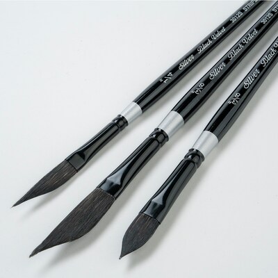 Silver Brush Black Velvet Dagger/Oval Brushes, 3/Pack (SLVBV3057)