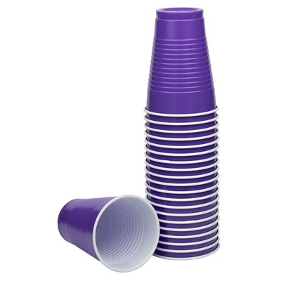 JAM Paper Plastic Party Cups, 12 oz, Purple, 20/Pack (2255520707)