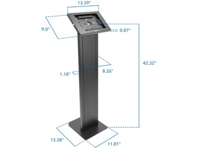 Mount-It! Adjustable Anti-Theft iPad Tablet Kiosk, Black (MI-3880B_G10)