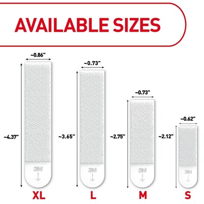 Command Poster Strips 3/4 x 2 1/8 White 100/Carton 17024CABPK