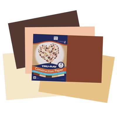 Tru-Ray Shades of Me 12" x 18" Construction Paper, Assorted Colors, 50 Sheets/Pack, 2 Packs/Bundle (PAC102950-2)