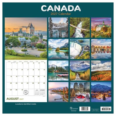 2027 TF Publishing Canada 12" x 12" Monthly Wall Calendar, Multicolored (27-1055)