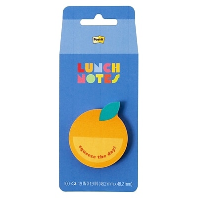 Post-it Lunch Notes Squeeze the Day Notes, 1.9 x 1.9, 100 Sheet/Pad (SBTS26-LN-1)