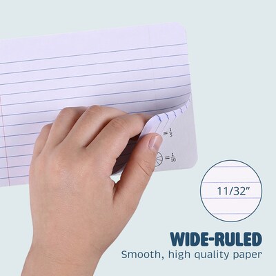 Roaring Spring Paper Products 1-Subject Junior Composition Notebooks, 7.5 x 4.875, Wide Ruled, 60 Sheets, Black (77122)