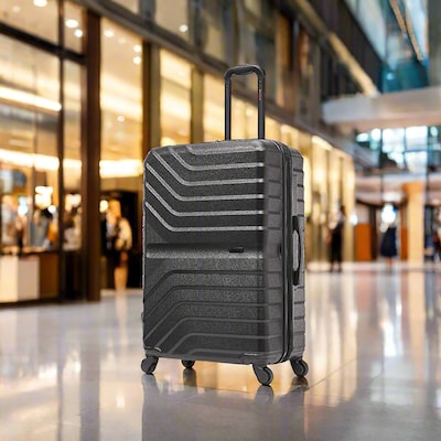 InUSA Aurum 29.92 Hardside Suitcase, 4-Wheeled Spinner, TSA Checkpoint Friendly, Black (IUAUR00L-BLK)