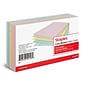 Staples 3" x 5" Index Cards, Lined, Assorted Colors, 100/Pack (TR51004)