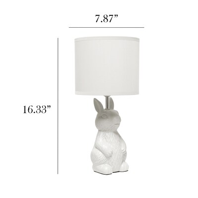 Simple Designs Cute Wonders 16.33" LED Table Lamp, White (LT2117-WHT)