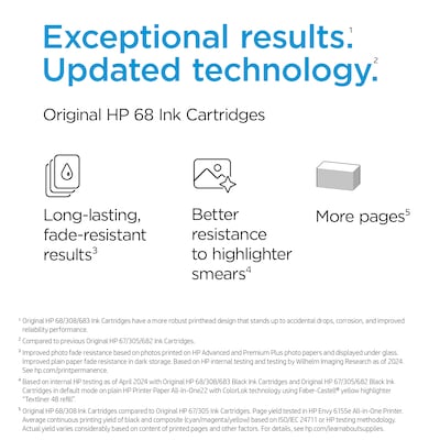 HP 68 Tri-color Standard Yield Ink Cartridge, Prints Up to 120 Pages (7FP20TN)