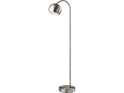 Adesso Emerson 59 Brushed Steel Floor Lamp with Globe Shade (5138-22) | Quill