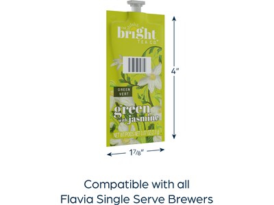 Bright Tea Green Tea with Jasmine, Flavia Freshpacks, 40/Carton (48723)