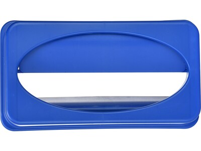 Alpine Industries Polypropylene Recycling Bin with Dolly, 23 Gallon, Blue (ALP477-BLU2-PKD)