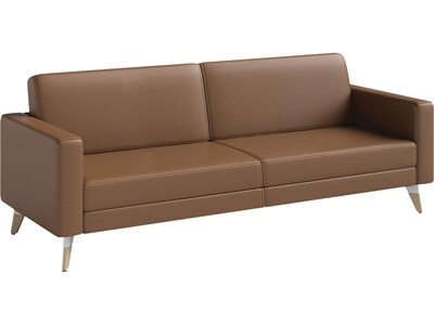 Safco Resi 77 Vinyl Lounge Sofa, Cognac (1730RESFEET4PKCOG)