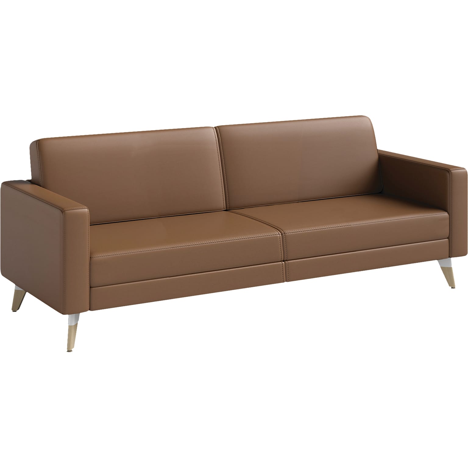 Safco Resi 77 Vinyl Lounge Sofa, Cognac (1730RESFEET4PKCOG)