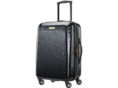 American Tourister Belle Voyage ABS Plastic 4-Wheel Spinner Luggage, Black (127050-1041)