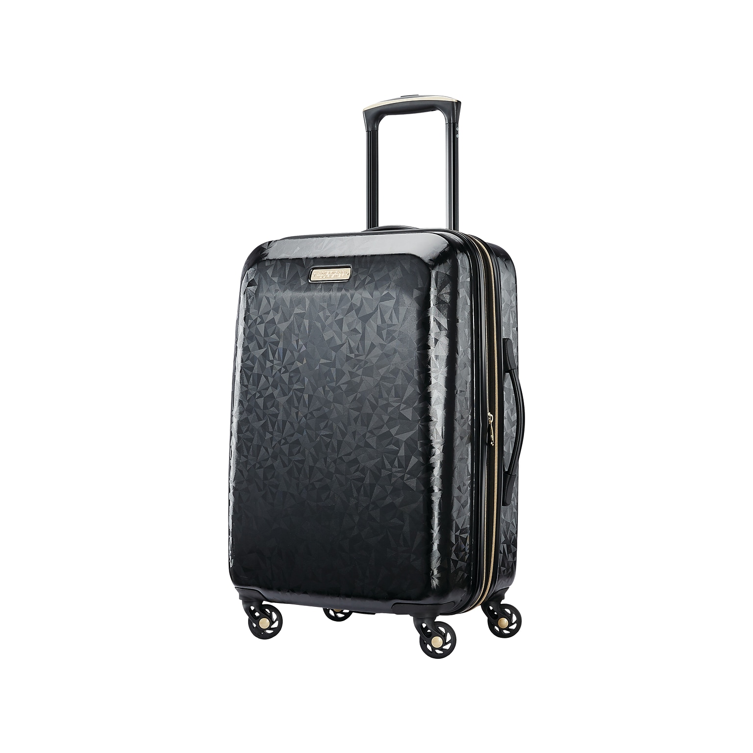 American Tourister Belle Voyage ABS Plastic 4-Wheel Spinner Luggage, Black (127050-1041)
