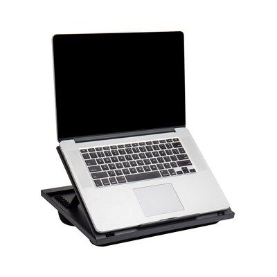 Mind Reader 11" x 14.75" Plastic Lap Desk with Cushion, Black (LTADJUST-BLK)