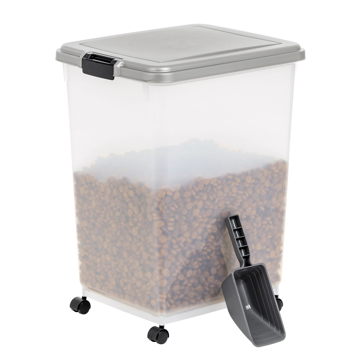 Iris 69 Quart Storage Container with Lid, Plastic, Gray (301046)