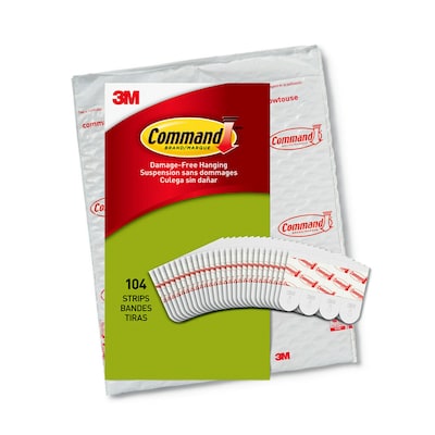 Command Poster Strips 3/4 x 2 1/8 White 100/Carton 17024CABPK