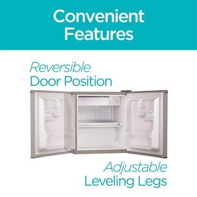 Black & Decker Adjustable Shelves Refrigerators w/Freezer, 1.7 Cu. Ft., Silver (BCRK17V)