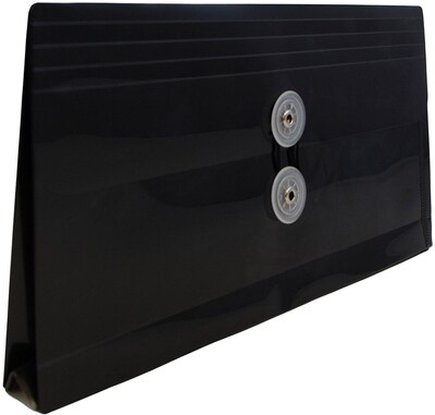 JAM Paper Premium Expanding Wallet with Button & String Closure, Other, Black, 3/Pack (921B1blx3)