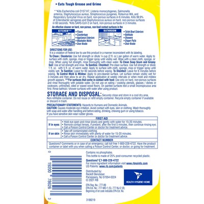 Lysol® Power & Fresh Multi-Surface Cleaner, Sparkling Lemon & Sunflower, 40 Oz, 9/Cs (1920078626)
