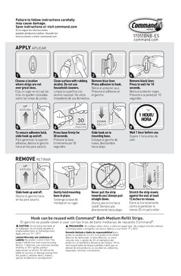 Command™ Medium Hook, Traditional Brushed Nickel, 1 Hook, 2 Strips/Pack (17051BN-B)