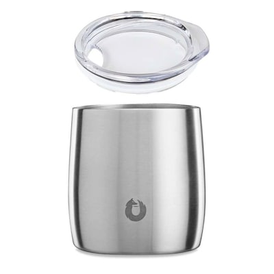 Stainless Steel Rocks Glass with Lid - Steel