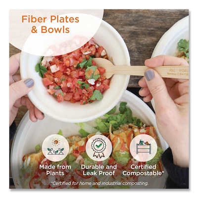 World Centric Fiber Bowl, 32 oz., Natural, 500 Bowls/Carton (BO-SC-U32-LFP)