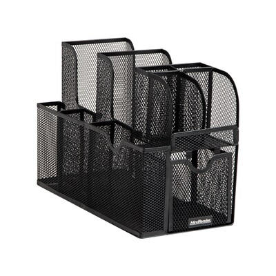 Mind Reader 3-Tier 11-Compartment Metal Cup and Condiment Countertop Organizer, Black (MESHCAD-BLK)
