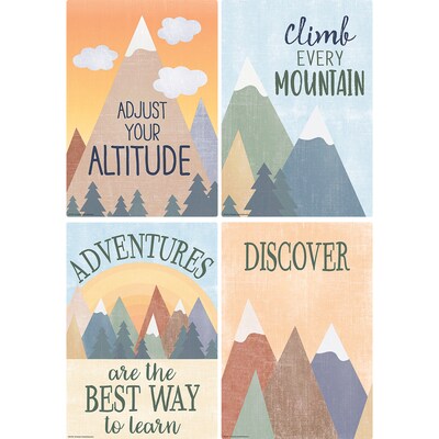 Teacher Created Resources Moving Mountains Small Poster Pack, 12 Posters/Pack (TCR9172)