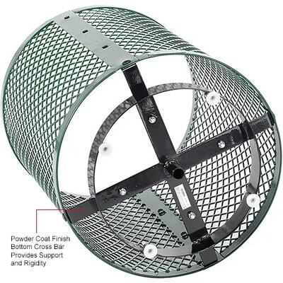 Global Industrial Outdoor Diamond Steel Trash Can w/ Dome Lid & Base, 36 Gallon, Green (261948GND)