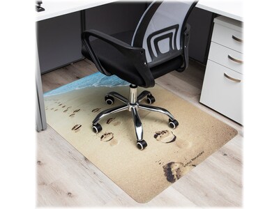 Mind Reader Hard Floor Chair Mat, 47" x 35", Tan, Polycarbonate (BEACHMAT-ASST)